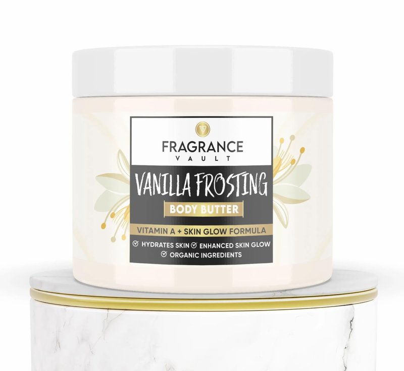 FragranceVault Body Butter Vanilla - Vitamin A for Dry Skin,Skin Repair, & Hydrated Skin - Body Cream Moisturizer, Body Lotion, Vanilla Body Butter - 7 oz.