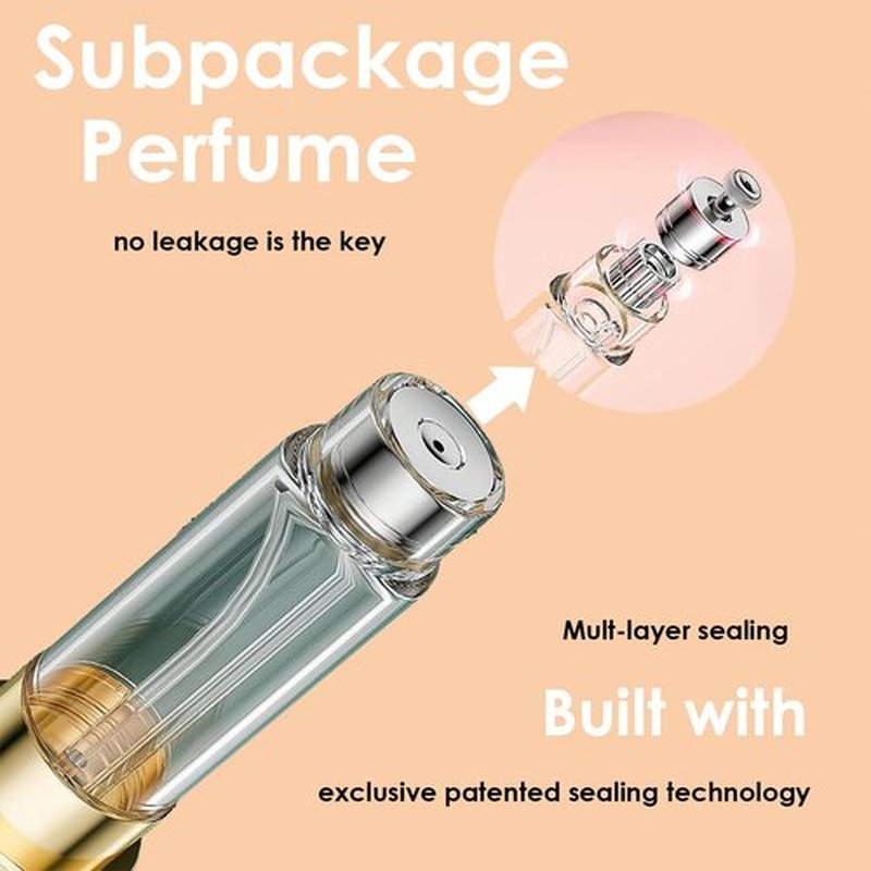 D-LOTUS Travel Perfume Bottle Refillable, Genuine Leather Perfume Atomizer Leakproof Mini Pocket Size Travel Cologne Sprayer for Cruise Car Trip Purse Gift 5ml (Red - L)