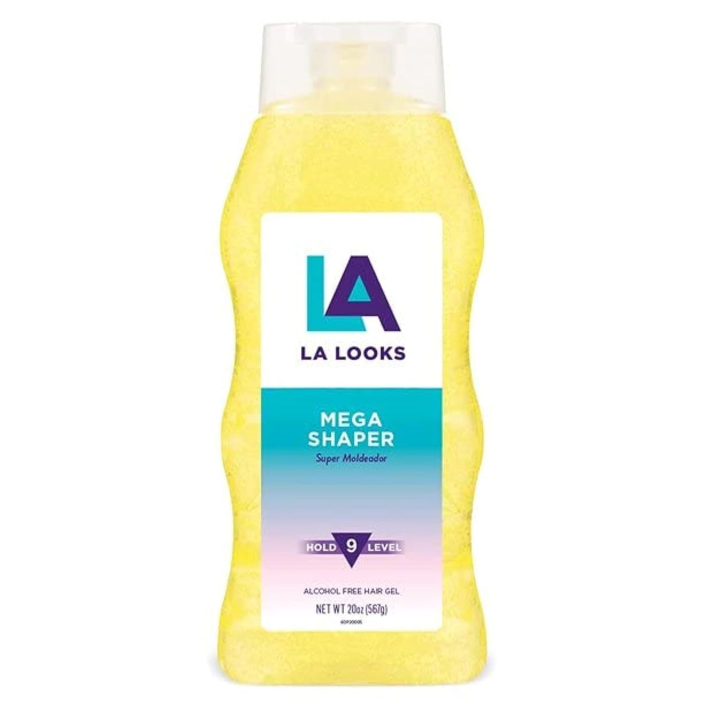 La Looks Gel #9 Mega Mega 20 Ounce (Yellow) (591ml) (6 Pack)
