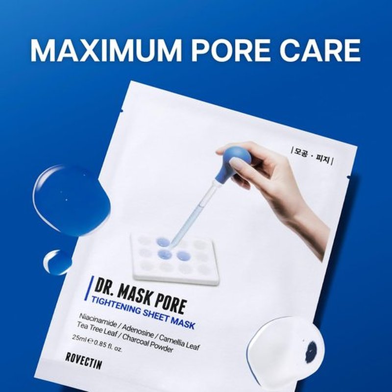 ROVECTIN Dr. Mask Pore for Sebum Control and Pore Treatment, Hydrating, Pore Tightening(Pack of 5 each)