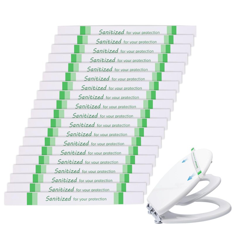 Germiwipe 500Pcs Sanitized Toilet Seat Band,Hotel Essentials, Printed Toilet Strips for Hotels Motels Hospitals (Green/White) TSB-500