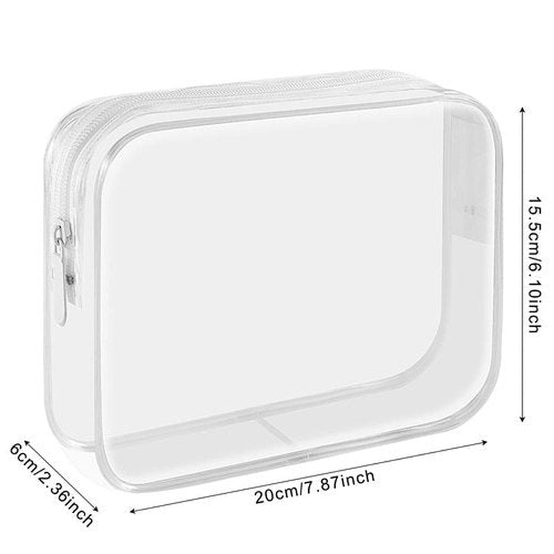 Lermende 2pcs Clear Toiletry Bag TSA Approved Travel Carry On Airport Airline Compliant Bag Quart Sized 3-1-1 Kit Luggage Pouch (No-S-Clear)