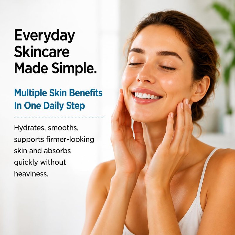 Global Beauty Care Smooth & Lift Collagen Facial Serum Hydrating Face Serum to Support Firm-Looking Skin with Peptides, Hyaluronic Acid & Squalane, Fast-Absorbing Hydrating Formula, 1 fl oz (2-Pack)