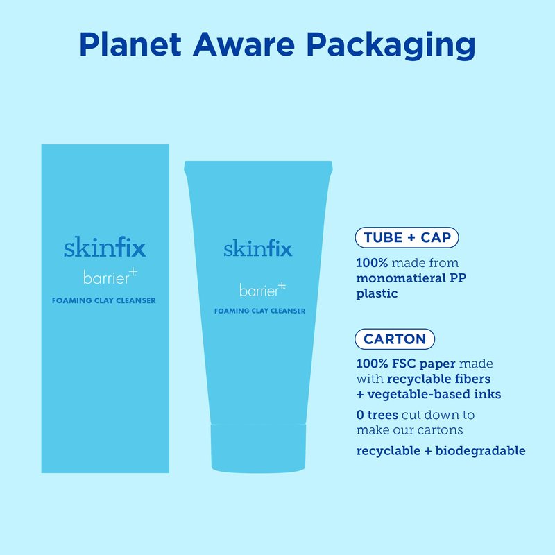 Skinfix Barrier+ Foaming Clay Cleanser: Clay-to-Foam Facial Cleanser to Help Detox, Cleanse & Reduce Excess Oil, 5 Oz