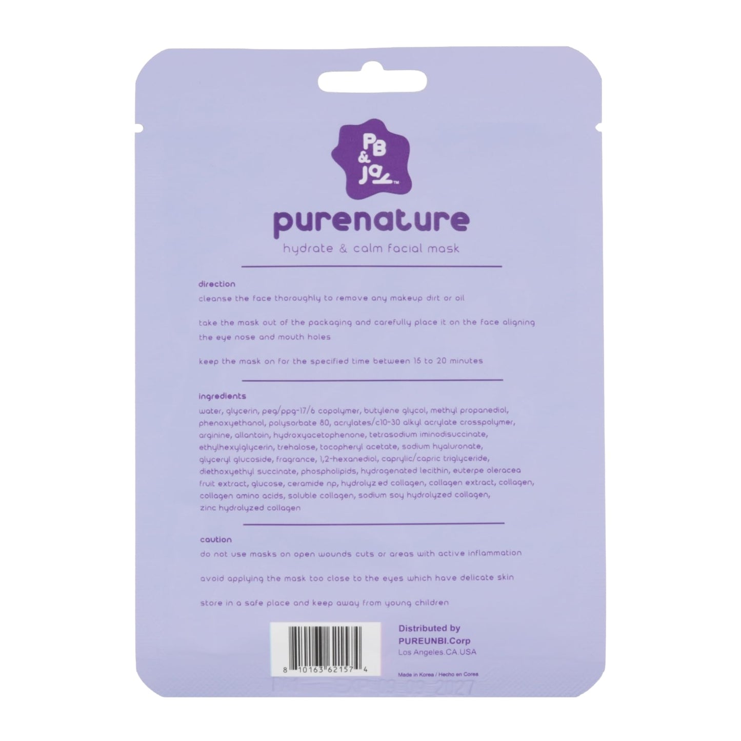 PB & JAY Acai Berry Sheet Mask | Korean Face Mask (1 Count)