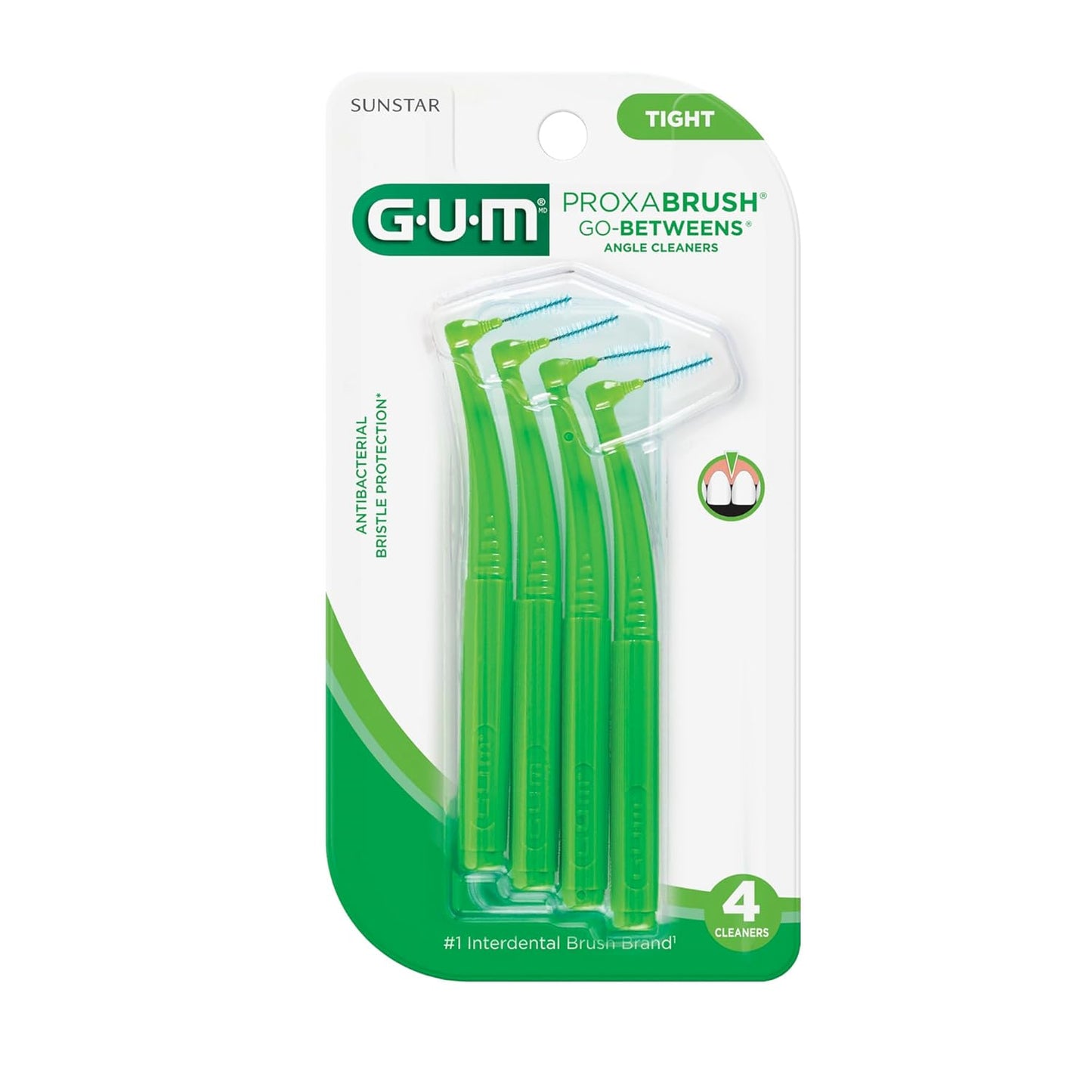 Soft Bristle Interdental Brushes for Plaque Removal - GUM Proxabrush Go-Betweens, Safe for Braces, 4ct (6pk)