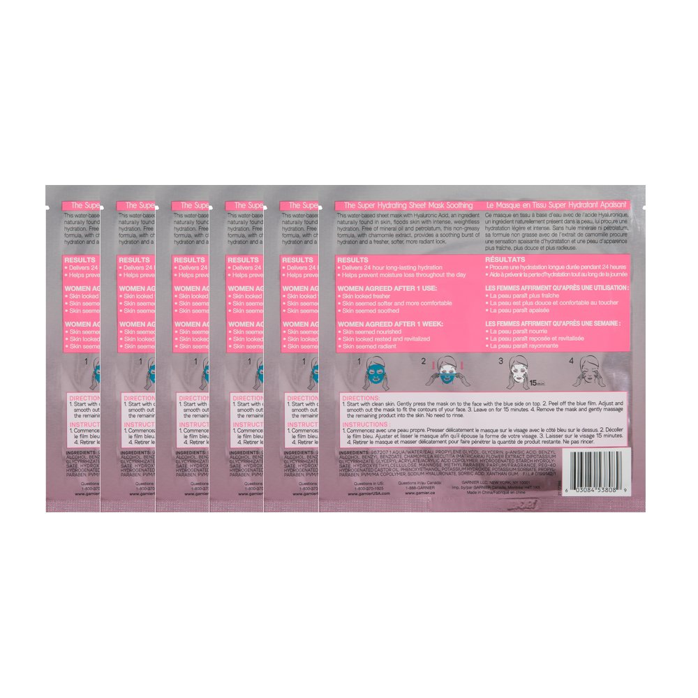 Moisture Bomb Sheet Mask 6 Count - Hydrating Garnier SkinActive Face Masks
