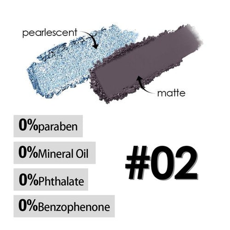 HHLTOH Two Color Matte Shimmer Eyeshadow, Blue Black Double Pigment Eye Shadow Powder, Long-Lasting Waterproof Makeup Palette,Blendable, Easy-To-Apply and Compact for Travel,0.14 Oz,02#