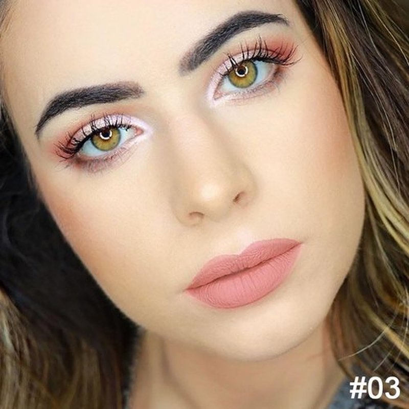 2 in 1 Nude Beige Matte Lip Liner & Lipstick Combination, DNM Metallic Dual Ended Lipstick, Lip Liner, Lip Gloss, 24 Hour all Day Long-Lasting Waterproof Lipliners Pen for Women Lip Makeup Gift Set03