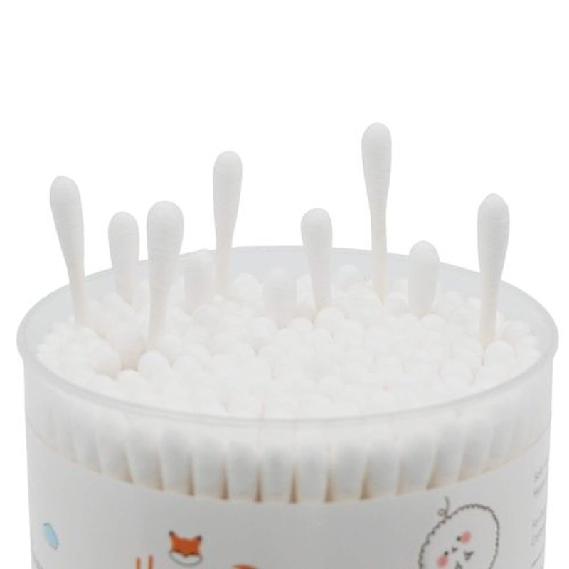 HOMEFOX Cotton Swabs Precision Pointed - 600 Count Pointy Organic Cotton Buds Double Side Tightly Wrapped Cotton Tips Paper Stick Soft Gentle Lint-Free Cruelty-Free, Pointy & Round (White)
