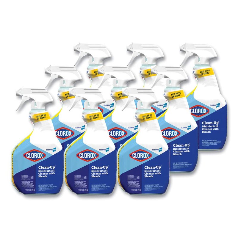 Clean-Up Disinfectant Cleaner with Bleach, 32oz Smart Tube Spray, 9/Carton
