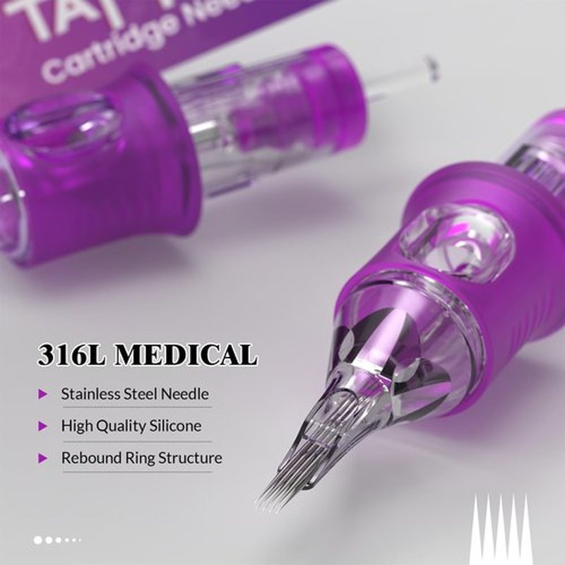 Tattoo Needles, Wormhole Tattoo Cartridge Needles 20pcs Mixed Sizes 1203RL 1205RL 1205RM 1207RM Disposable Tattoo Needles Cartridge Round Liner Shader Magnum for Tattoo Pen Machine Permanent Makeup