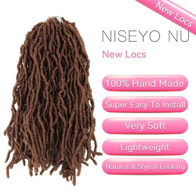 12 Inch Soft Locs Crochet Hair 6 Packs Short Straight Pre-looped New Faux Locs Crochet Hair, 30#(Light Brown)