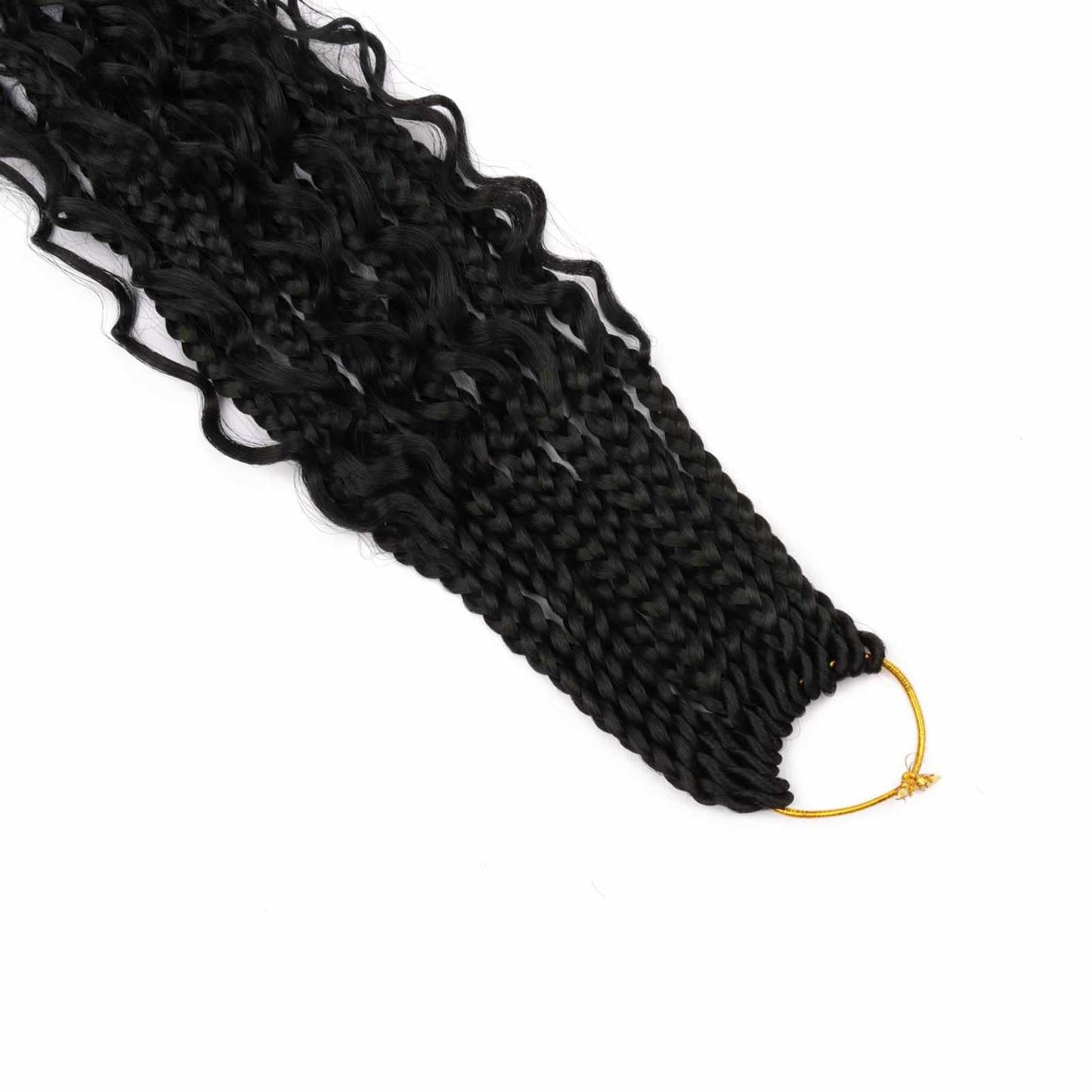 8 Packs Goddess Box Braids Crochet Hair 20 Inch Crochet Braid Hair with Curly Ends Boho Braids Bohemian Crochet Braid Hair for Women (1B, 20 inch 8 pack)