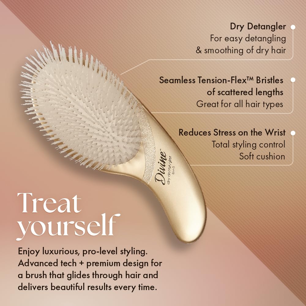 Olivia Garden Divine Revolutionary Hair Brush - Ergonomic Design, Gentle on Hair & Scalp