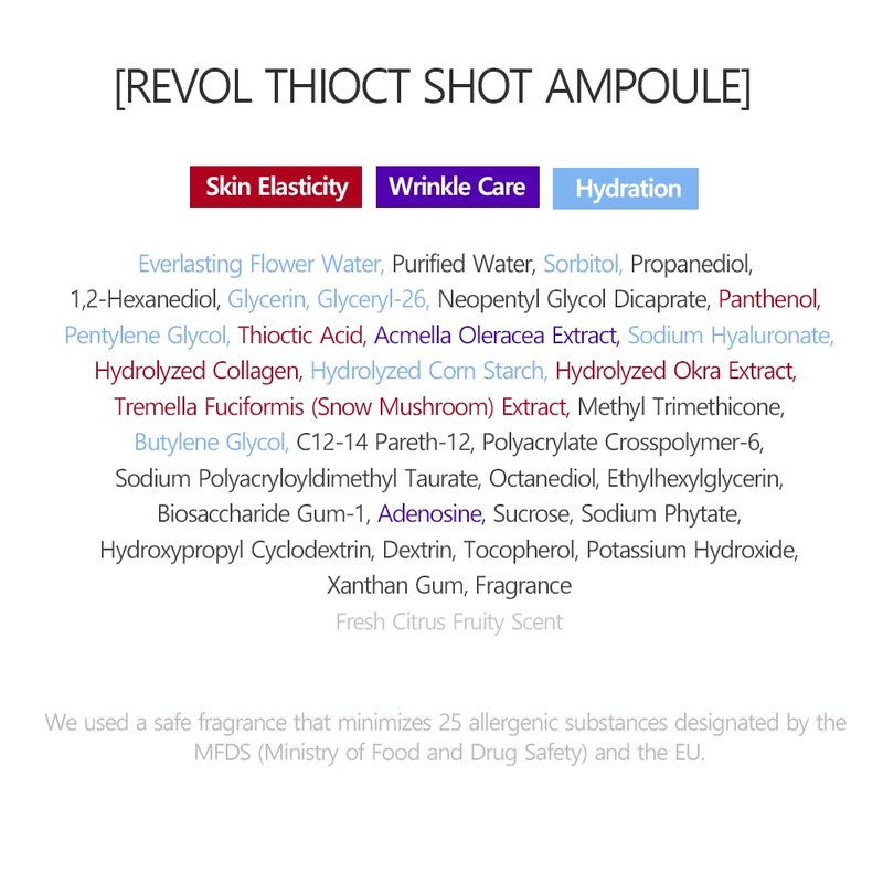 SWANICOCO Revol Thioc Shot Ampoule, 10 Days Anti Aging Care, Cinderella Face Lift, Thioctic Acid, Elasticity, Intense Glow, Hydrate Dry and Rough Skin, Skin Booster, 10ml 0.34 fl Oz