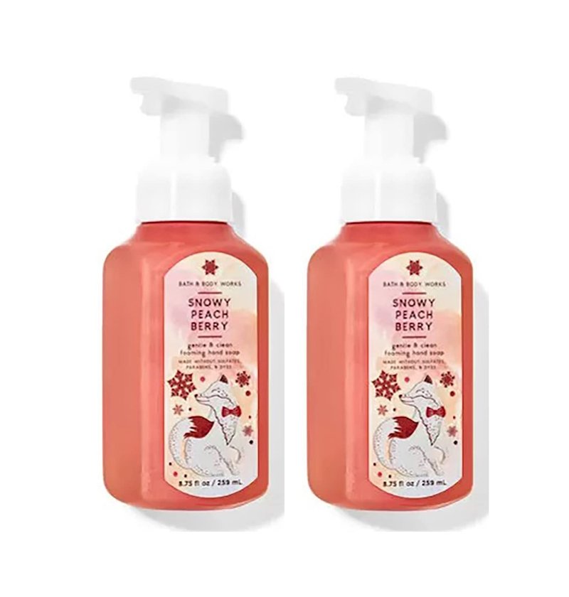 Bath and Body Works Gentle Foaming Hand Soap 8.75 Ounce 2-Pack (Snowy Peach Berry)