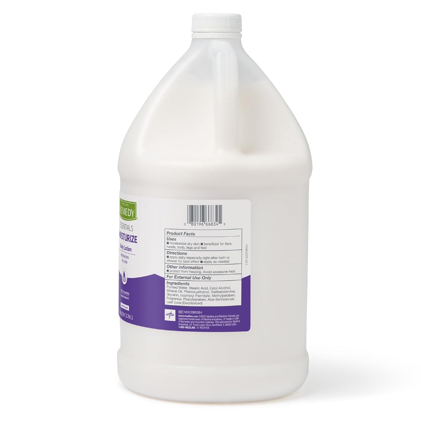 Medline Remedy Essentials Hydrating Body Lotion - 8 oz, 12 Count, Fresh Scent, Non-Greasy, Hypoallergenic for Dry Skin