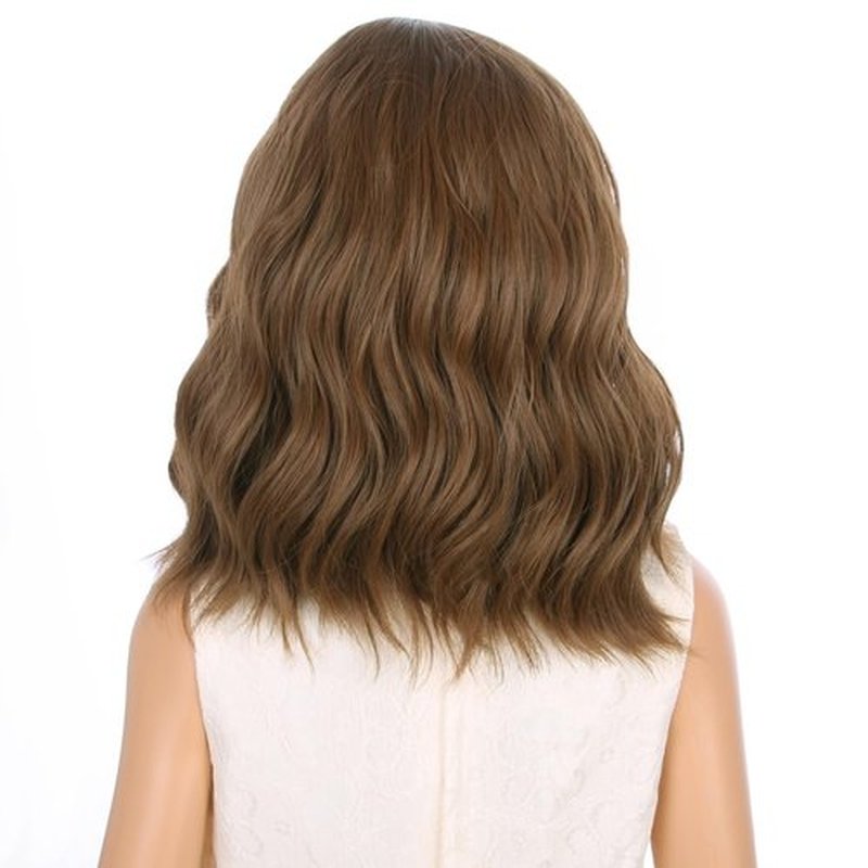 PATTNIUM Kids Chocolate Brown Wig Child Light Brown Wig Short Bob Wavy Cury Wig Girls Brown Hair Synthetic 12" Wigs with Wig Cap