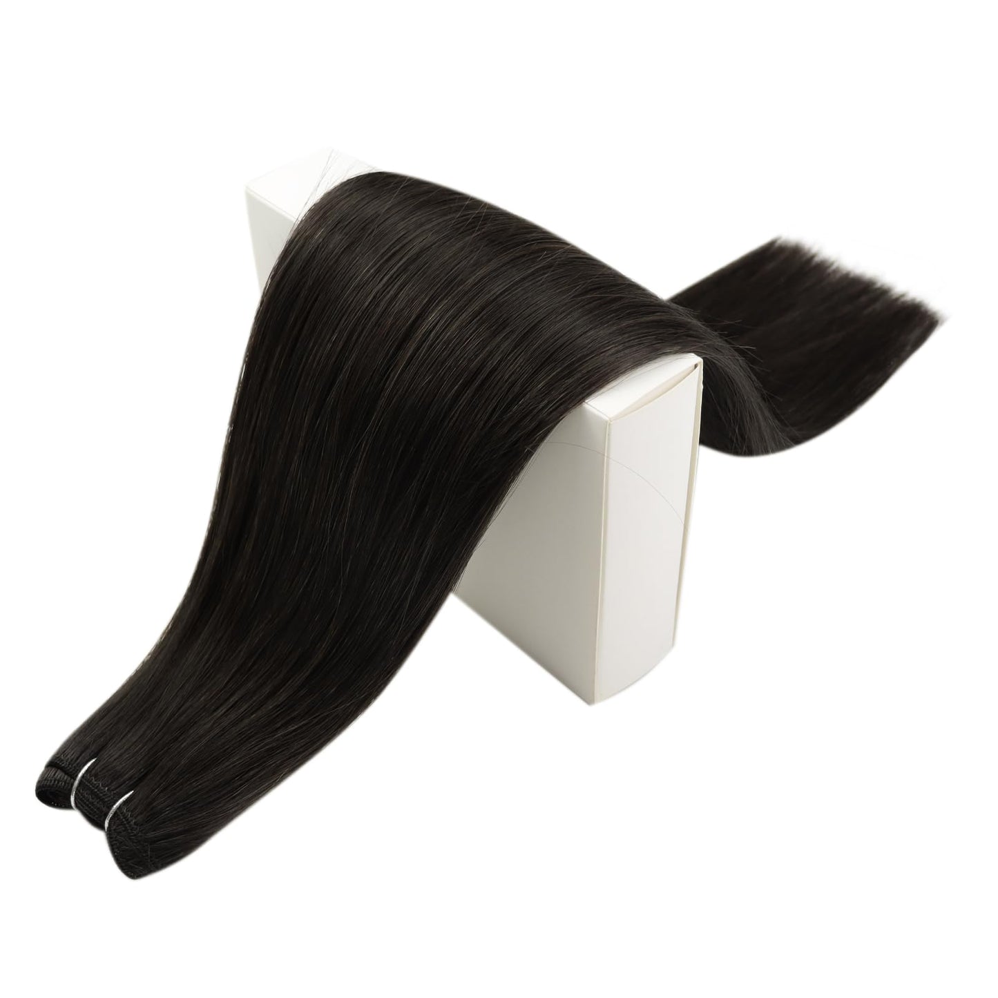 RUNATURE Sew in Hair Extensions Real Human Hair Dark Brown Weft Hair Extensions Human Hair Brazilian Short Double Weft Human Hair Extensions Sew in Bundles Human Hair Straight Hairpiece 12 Inch 70g