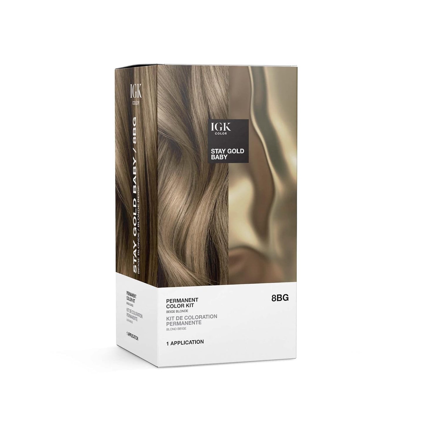 IGK Permanent Hair Dye Color Kit | 7 N Latte - Dark Natural Brown | 100% Gray Color Coverage + Strengthen + Shine | Ammonia Free