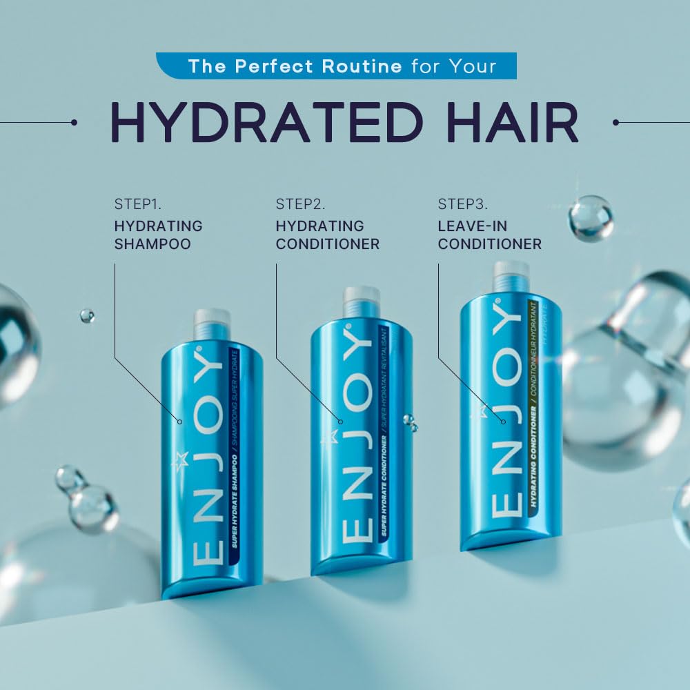 ENJOY Hair Care Super Hydrate Conditioner, Hair Conditioner For Damaged Hair, Conditioner Curly Hair Products, Sulfate Free, Gluten Free, Paraben Free - 10.1 Fl Oz