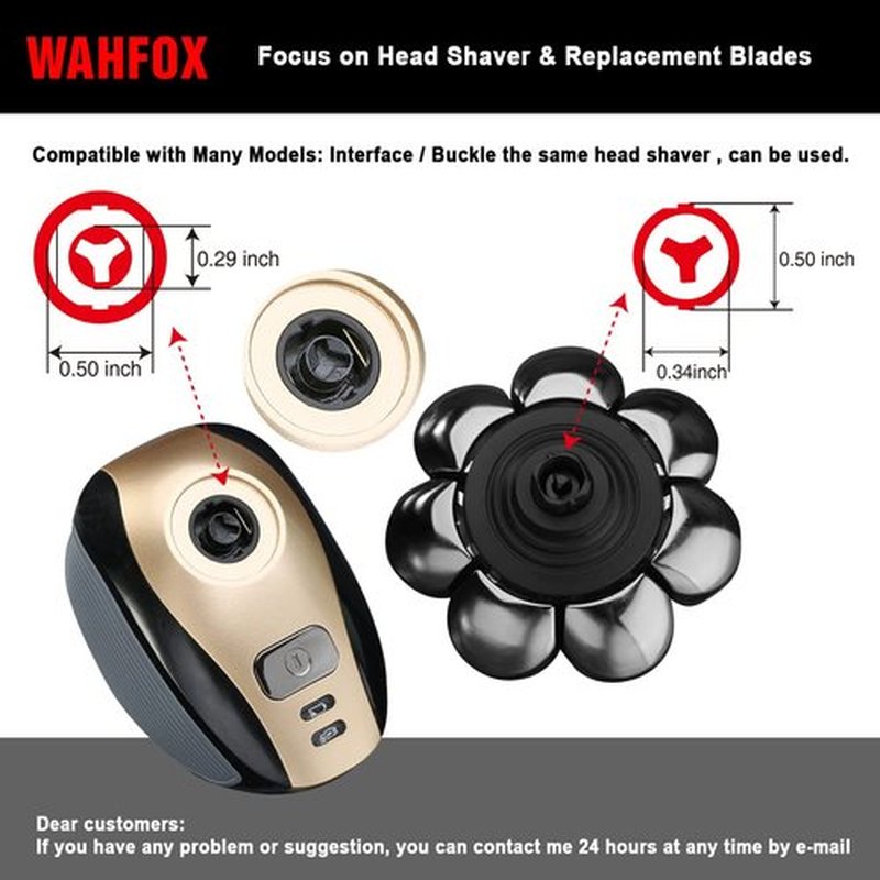 FOXSONIC 8 Blades Head Shaver Replacement Heads 8 Heads for Many Main Brands Electric Shaver Razor Bald Men Head Shaver Blades