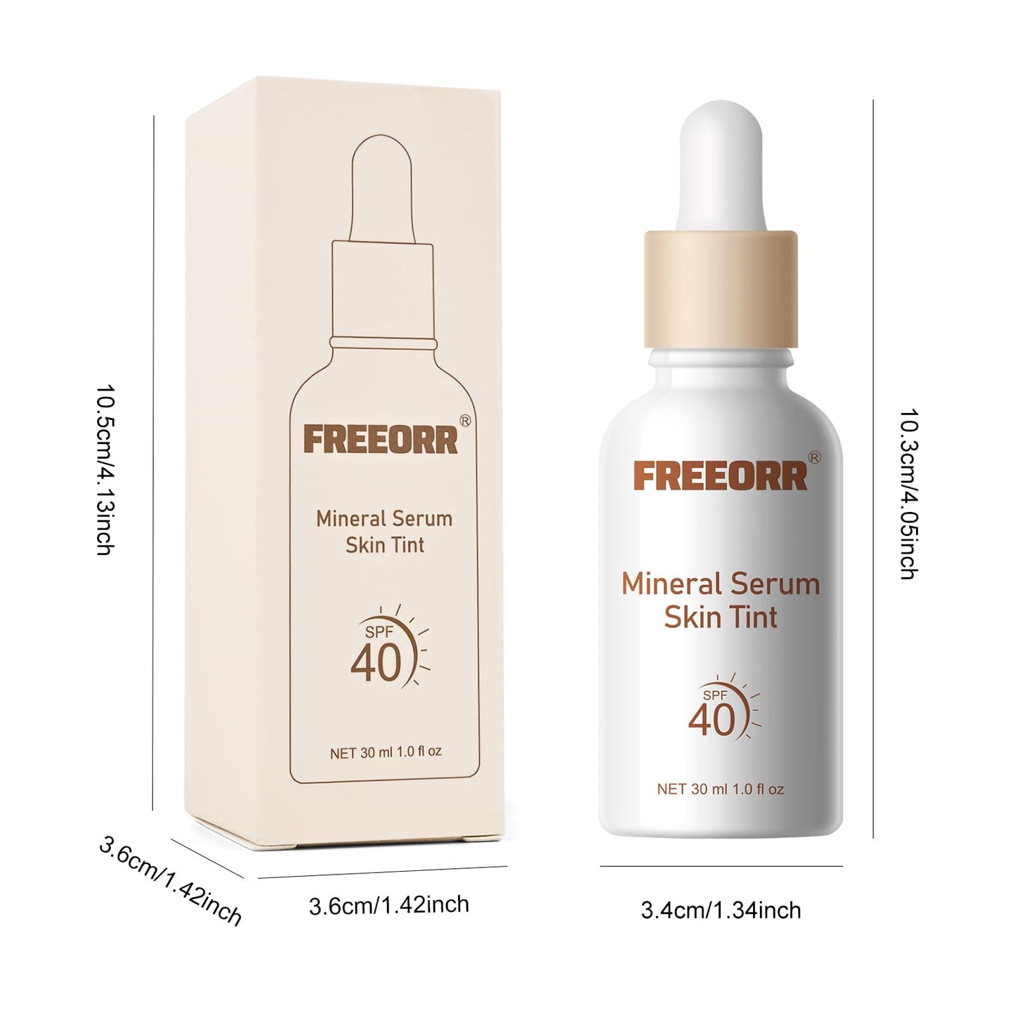 KYDA Serum Skin Tint with SPF 40, Tinted Serum Foundation Infused with Hyaluronic acid + Niacinamide, Hydrating, Smoothing and Refining Skin, Buildable Lightweight Dewy Cover, 1 Fl Oz, Natural Beige