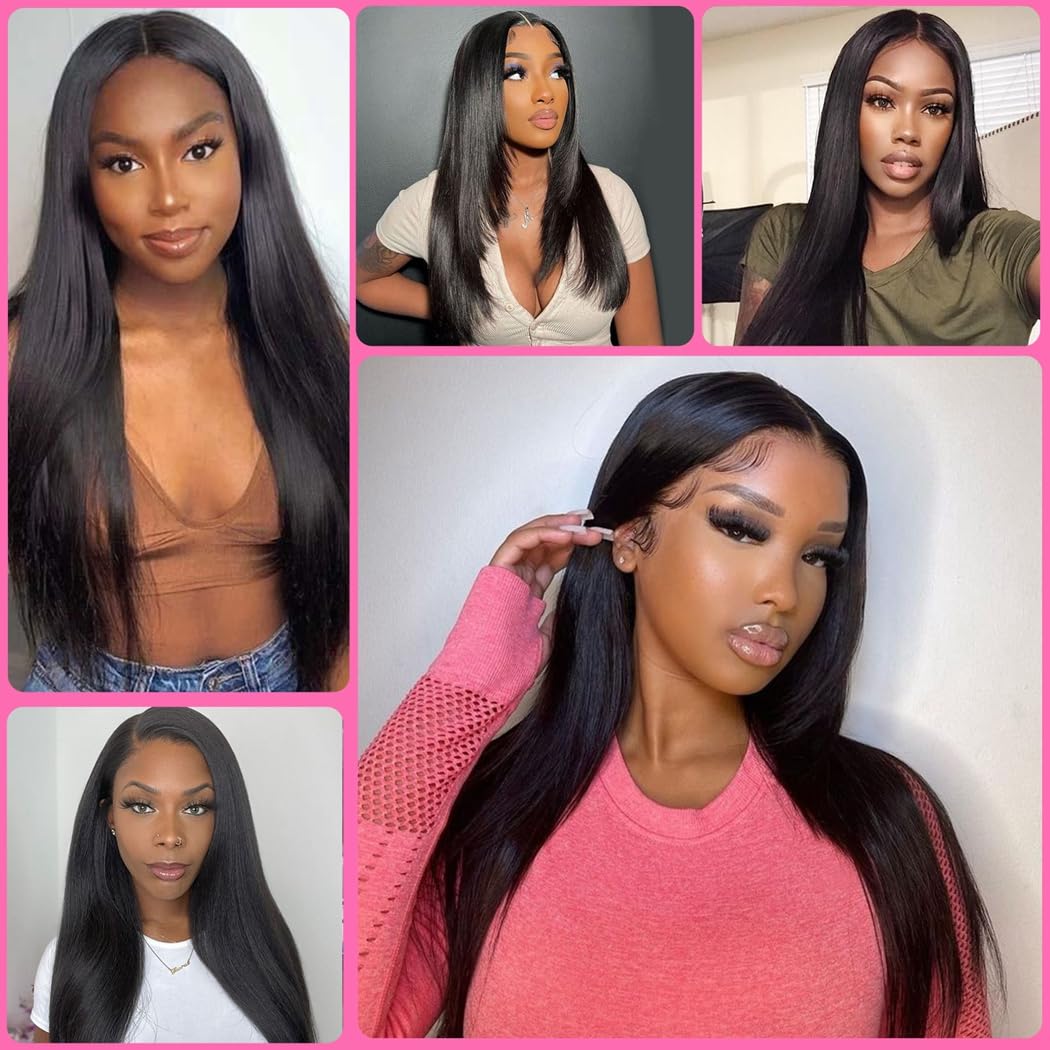 Sexycat Straight Human Hair 13x4 Lace Lace Frontal 180% Density Unprocessed Brazilian Straight Remy Virgin Hair Ear to Ear HD Lace Frontal Closure Natural Color 20 Inch