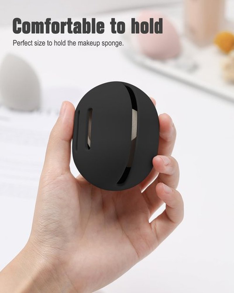 FERYES 2 PCS Makeup Sponge Holder – Shatterproof Eco-Friendly Silicone Beauty Make Up Blender Case for Travel
