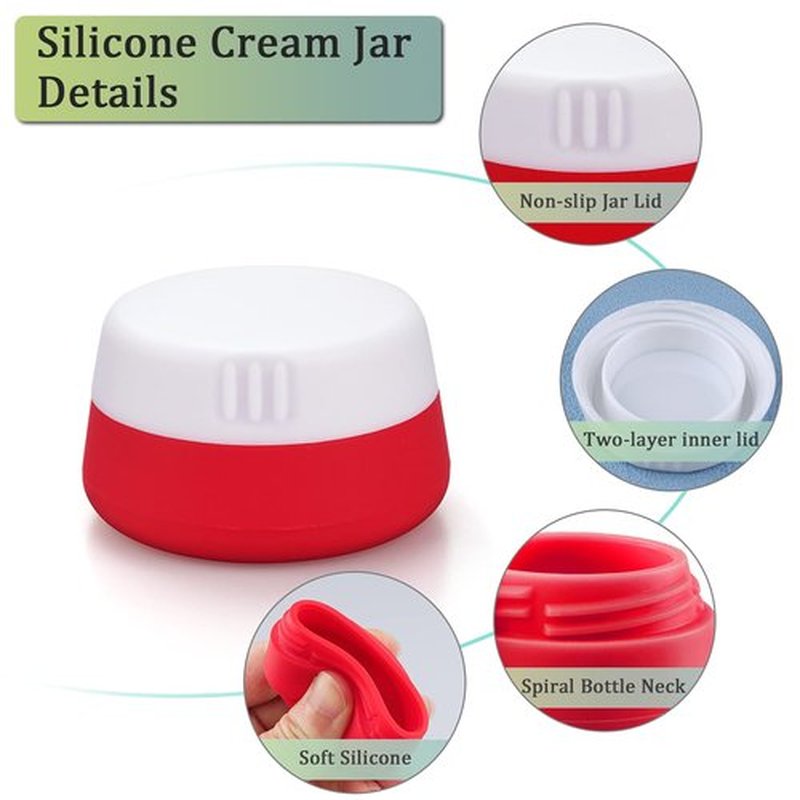 Cosywell Travel Containers for Creams 20ml Travel Jars for Toiletries TSA Approved Silicone and PP Cream Jars Refillable Leak-proof Travel Accessories with Lid for Cosmetic Makeup Cream (9 Pieces)