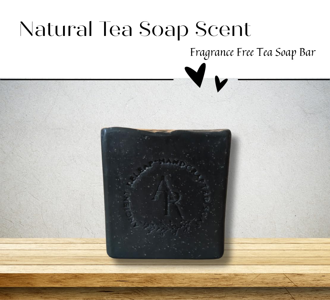 Ancient Releaf Tepezcohuite Charcoal Tea Soap, with tallow, Nourishing, Soothing, Cleansing, 5oz. bar