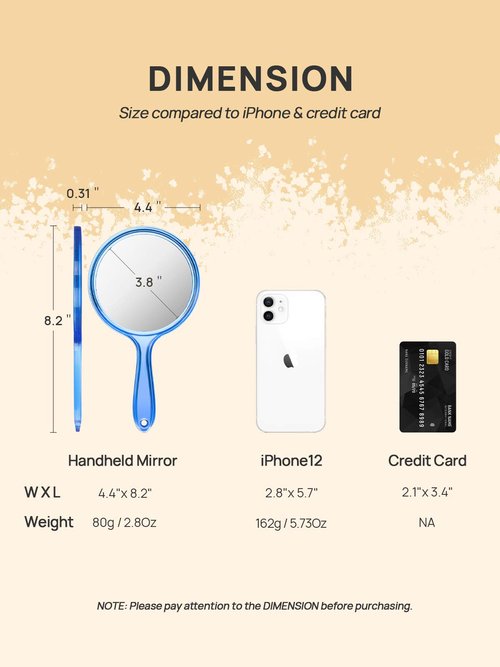 OMIRO Hand Mirror, Double-Sided Handheld Mirror 1X/3X Magnifying Mirror with Handle, Set of 6 (Mix Colors)