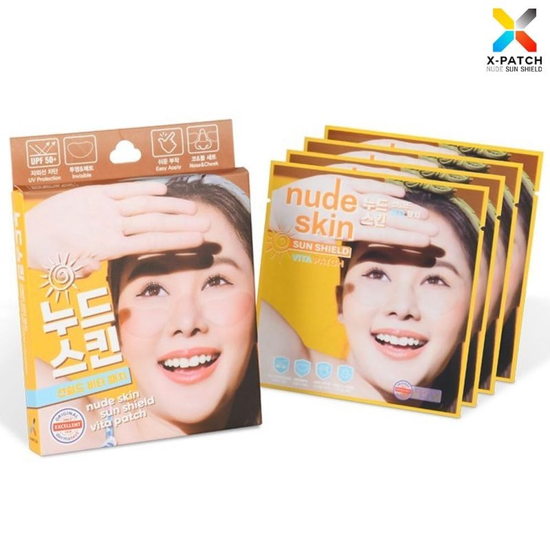 Transparent Sun Patch Ultra Thin Film UPF50+ UV Sunshield, Naked Nude Skin Patch, See-Through Makeup, 8 Cheek Patches + 4 Nose Patches, Ideal for Sports & Outdoor Activities