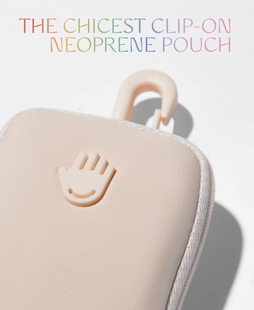 Touchland Touchette Zippered Pouch, Attachable Fashion Accessory with Snap Hook for Power Mist and Glow Mist 1FL OZ, Blush Pink