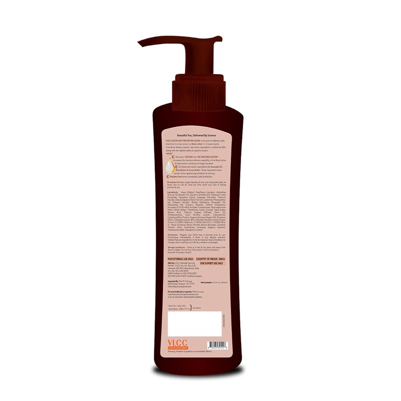 VLCC Cocoa Butter De Tan Body Lotion - Deep Moisturizing Body Lotion for Women - Hydrating Body Cream with Shea Butter and Avocado Oil - 13.5 oz