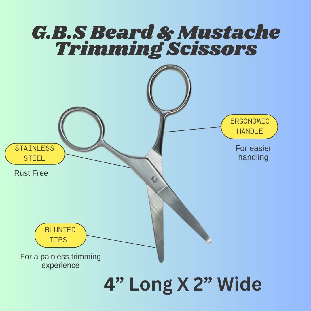 Gents Unscented Mustache Wax Kit – Extra Strong Hold, Fragrance Free – Includes Handmade Mustache Comb, Trimming Scissors & Black Beard Filler Pen