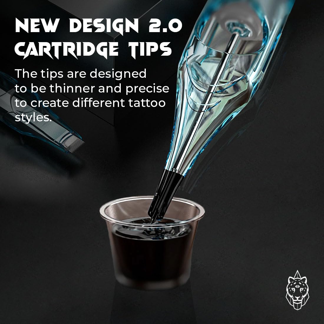 20pcs Tattoo Cartridge Needles- Tattoo Needles Cartridges Sterilized with Membrane Mixed Sizes-Upgraded 2.0 Casing Design- Durable Tattoo Needles for Tattooing - Round Liner (1207RL)