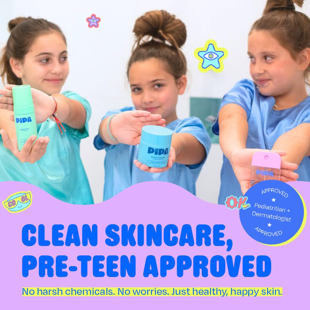 Pipa Skincare Glow Go Facial Mist 30 ml | Organic Rose Water Toner Spray | Alcohol-Free Balancing & Hydrating Face Mist for Kids & Tweens Ages 8 to 13 | Soothes & Refreshes Skin Daily