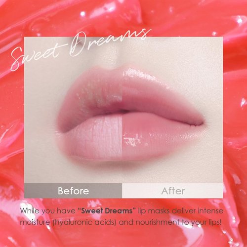 Sweet Dreams Lip Mask-Nourishing, Plumping and Hydrating Lip Balm | Ecofriendly Lip Sleeping Mask | Hyaluronic Acids + Vitamin C + Shea Butter + Antioxidants l Cherry- 0.7 oz