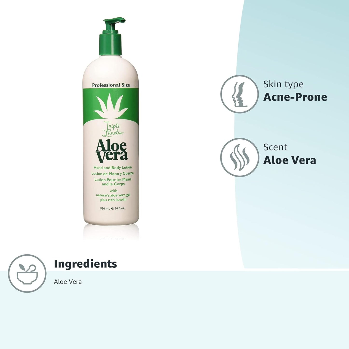 TRIPLE LANOLIN Aloe Vera Lotion,1 Gallon