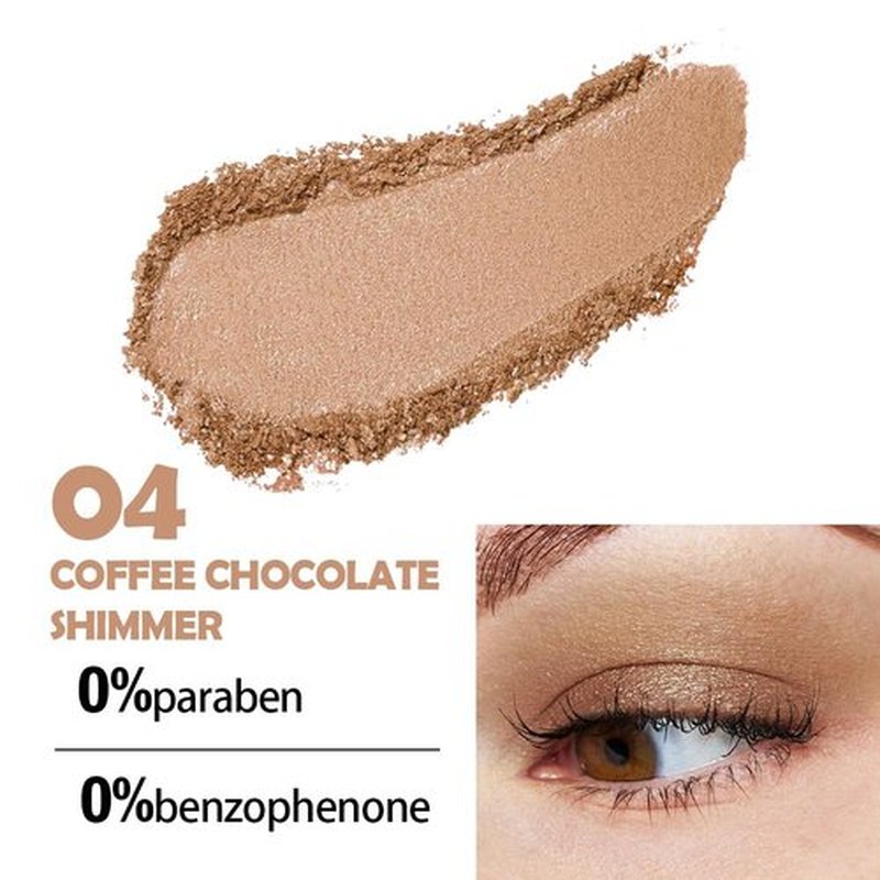 HHLTOH Eyeshadow Single Glitter, High-Pigment Monochrome Eye Shadow Pressed Powder, Everyday Velvety Silky Eye Makeup Looks, Professional Long-Lasting Waterproof Single Eyeshadow Palette, Coffee 04