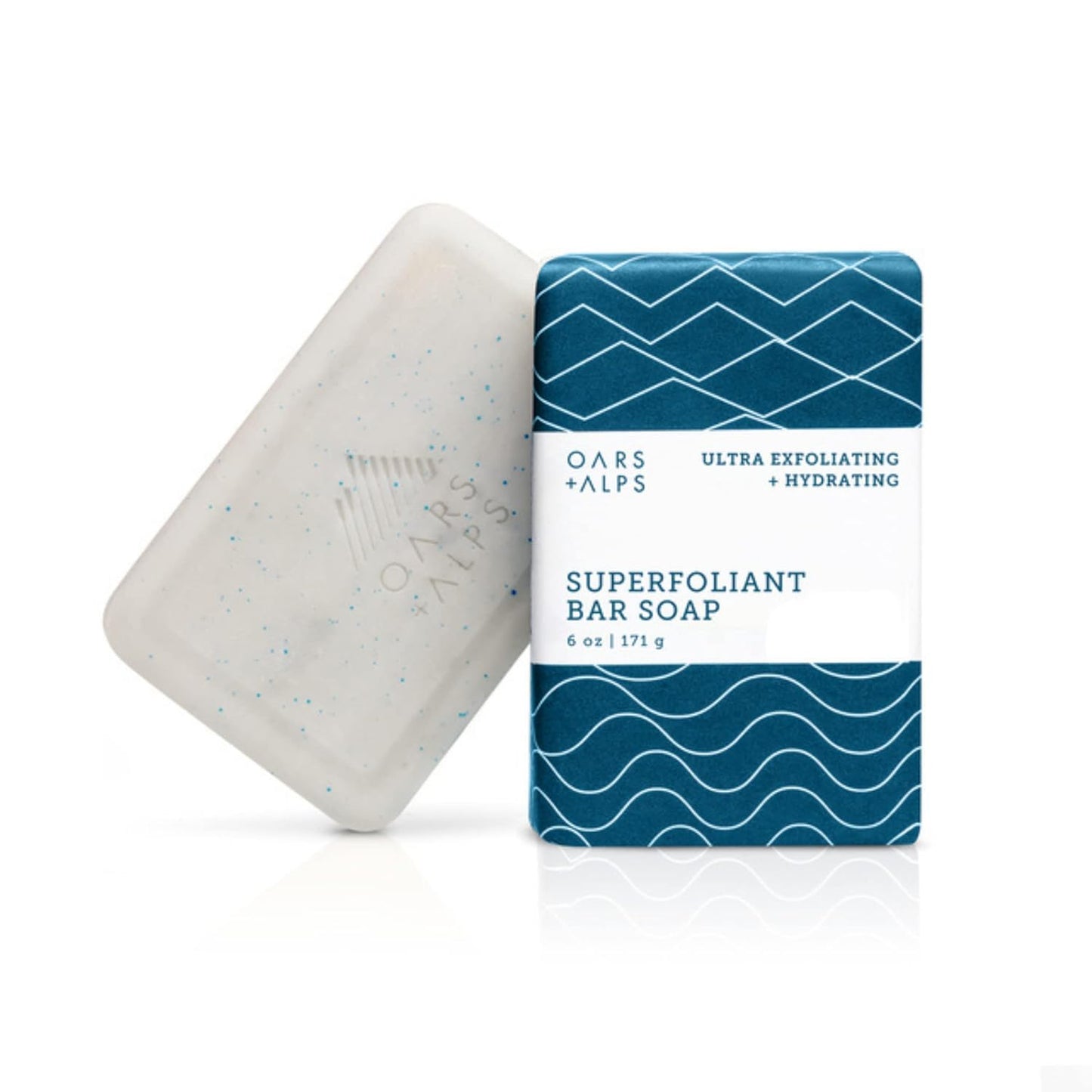 Oars + Alps Blue Charcoal Exfoliating Men's Bar Soap, Dermatologist Tested and Made with Clean Ingredients, Travel Size, 3 Pack, 6 Oz Each