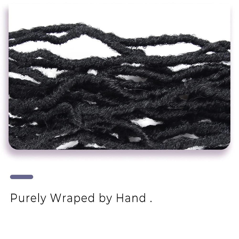 Niseyo Faux Locs Crochet Hair 10 Inch Soft locs, 6 Packs Short Crochet Locs Pre Looped Crotchet Straight Synthetic Hair Extensions (1B, Natural Black)
