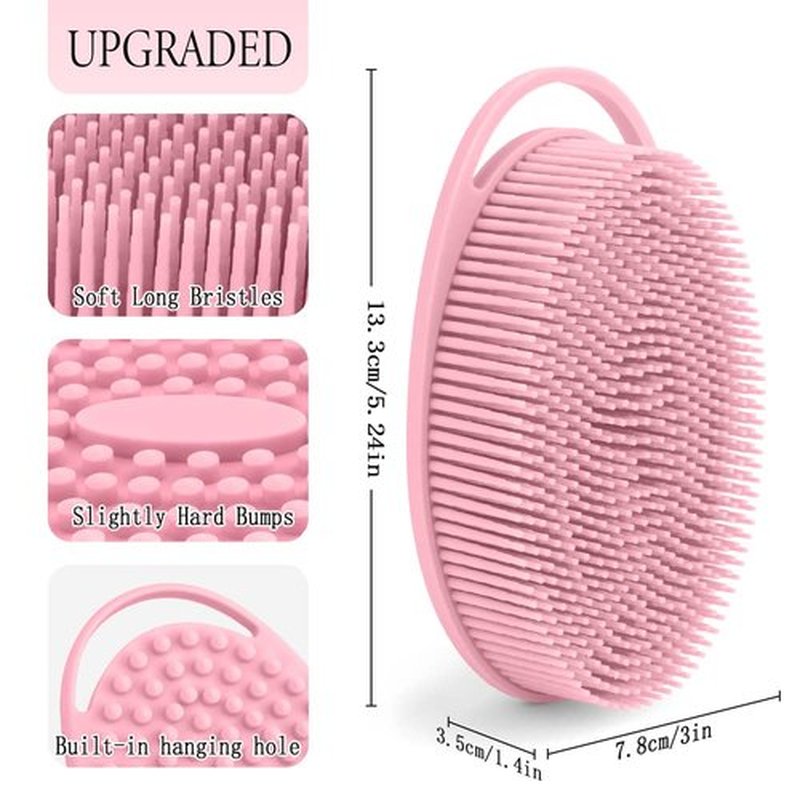 3 Pack Silicone Body Scrubber, Exfoliating Body Scrubber Soft Silicone Loofah Body Scrubber Fit for Sensitive and All Kinds of Skin Clean and Sanitary
