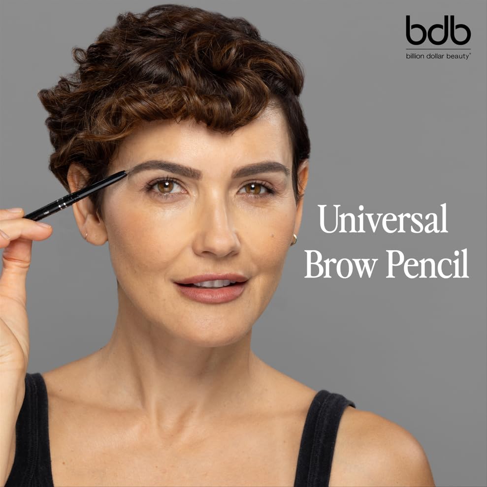 bdb Universal Eyebrow Pencil - Precision Tip & Spoolie, Waterproof, Define Shape & Fill Brows, 3-Pack