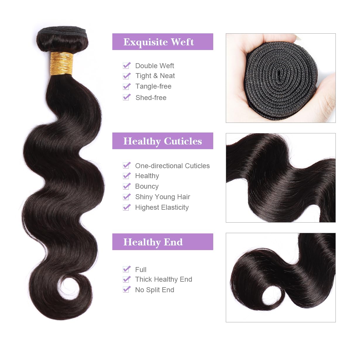Human Hair Bundles 28 Inch Body Wave Bundles Human Hair 100% Unprocessed 12A Brazilian Virgin Hair Bundles Human Hair Extensions Deals Long Quick Weave Bundles Human Hair Double Weft Natural Black