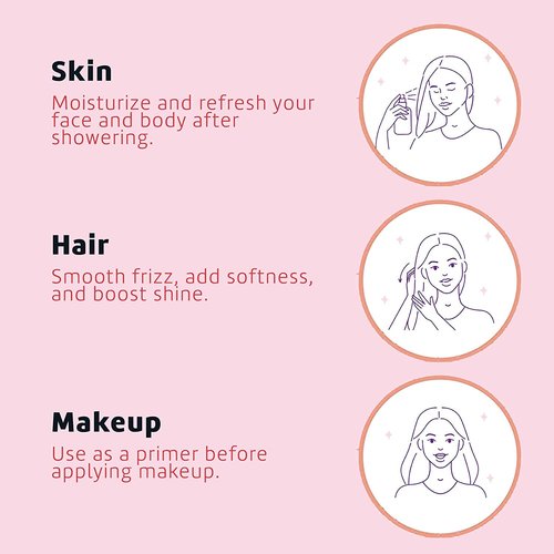 De La Cruz Rose Water and Glycerin for Face - Rosewater Facial Toner and Moisturizer for Skin and Hair 8 fl oz (236 mL) - 9 Bottles
