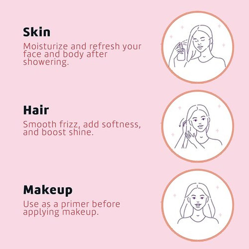 De La Cruz Rose Water and Glycerin for Face - Rosewater Facial Toner and Moisturizer for Skin and Hair 8 fl oz (236 mL) - 6 Bottles