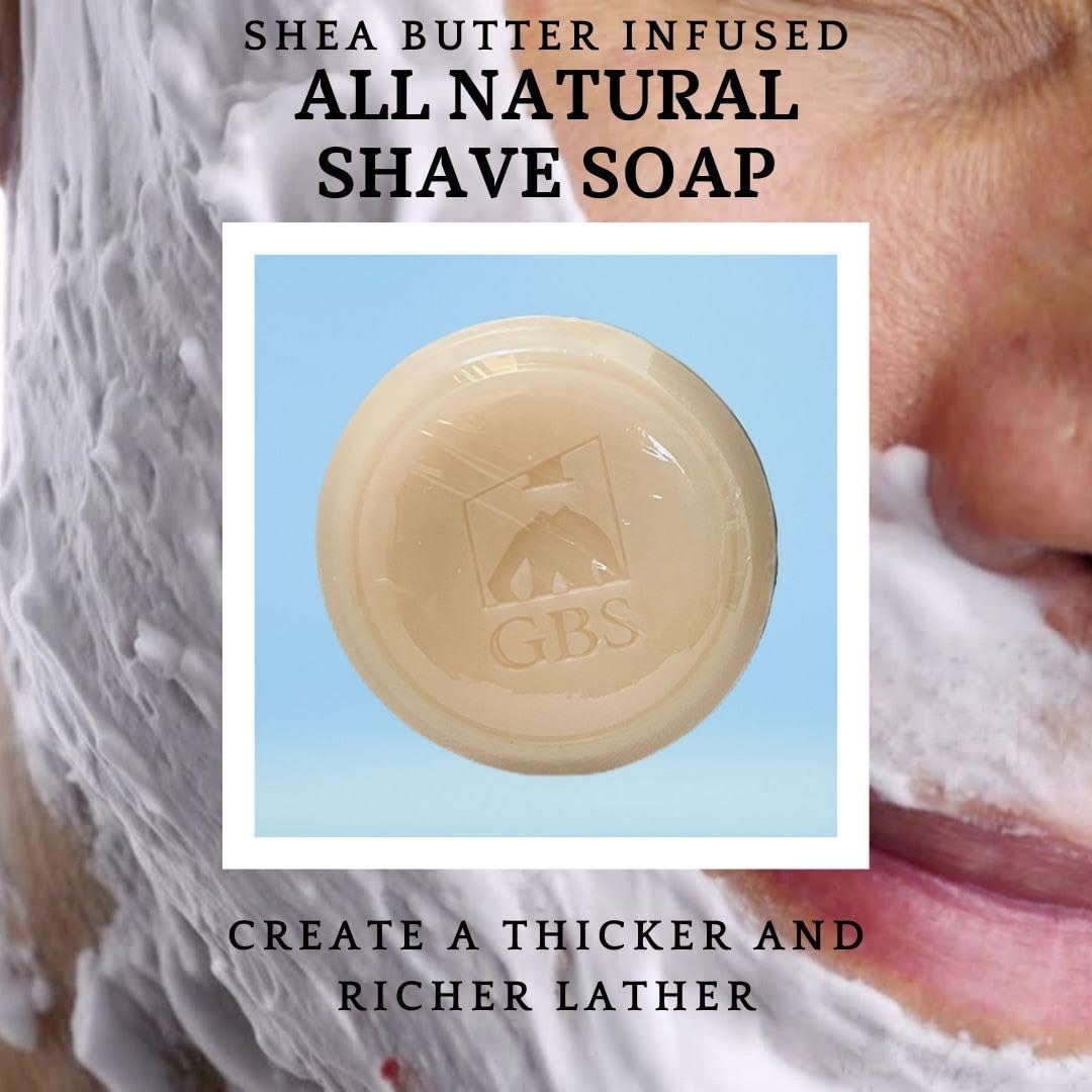 G.B.S Natural Fragrance Free & Lavender Citrus Shaving Soap with Shea Butter for Sensitive Skin Shave Soap for Men (Pack of 2)